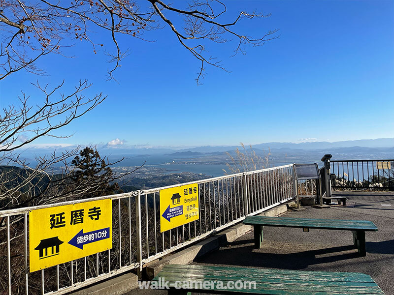 ケーブル延暦寺駅から見る琵琶湖の風景