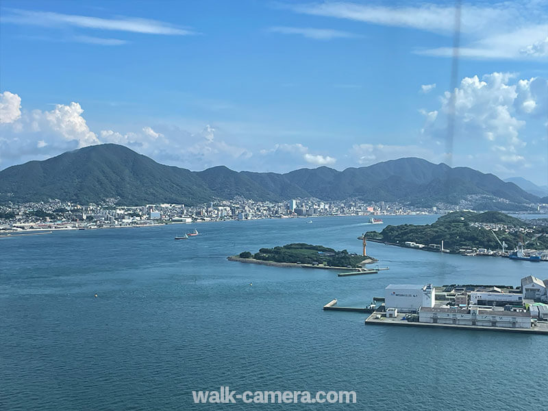 海峡ゆめタワーから見る関門海峡の景色