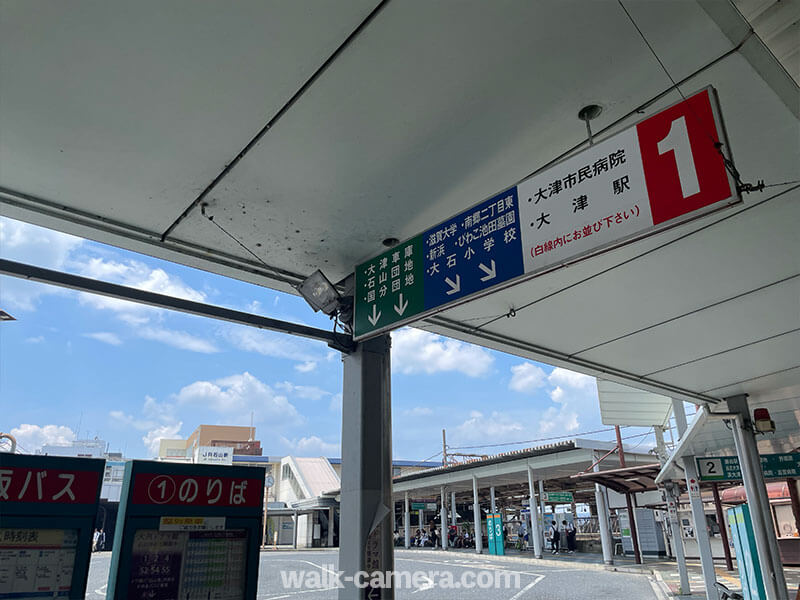 石山駅　バス1番乗り場　石山寺への行き方