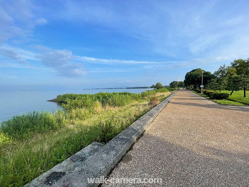 長浜　豊公園　琵琶湖の景色