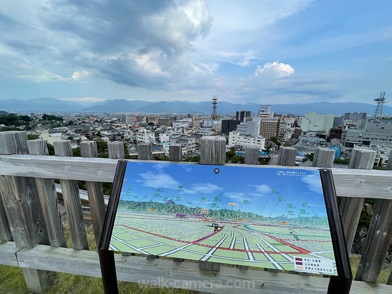 甲府城（舞鶴城公園）　天守台からの風景