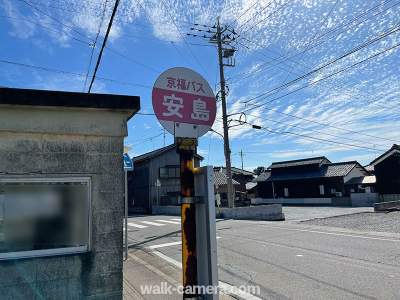 福井県 雄島近くのバス停