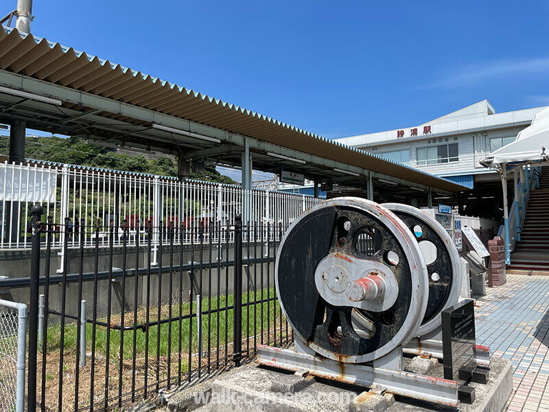 勝浦駅 蒸気機関車の動輪