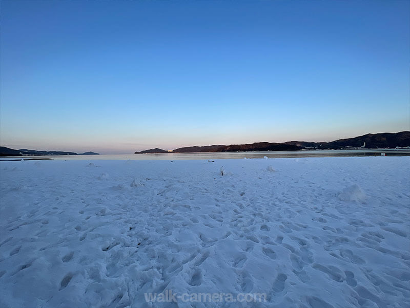 天橋立海水浴場 雪景色